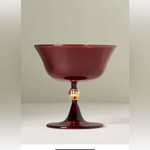 Anthropologie Midnight Creatures RED Coupe Glass